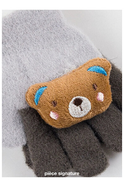 PIECE SIGNATURE Soft Children's Gloves with Cute Bear Accessories (1-3 Years ...