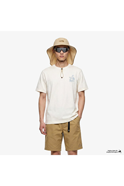 THE NORTH FACE تي شيرت أبيض للرجال من ستونز ريلاكسد