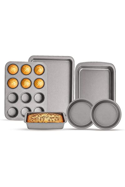 Blackstone Nonstick Oven Bakeware Set 6 Pcs, Carbon Steel Baking Tray Set wit...