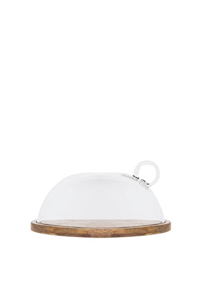 Yargıcı Cam Kapaklı Mango Ağacı Yuvarlak Servis Tabağı(30x15 Cm)