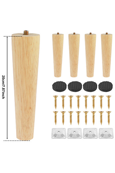 Choice Straight 20cm 4 Pcs Furniture Legs Wooden Solid Furniture Feet Oblique...
