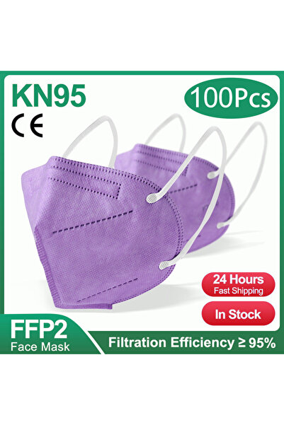 Choice14 كمامات KN95 - 100 قطعة - بنفسجي، 10-200 قطعة، كمامات FFP2، كمامات KN...