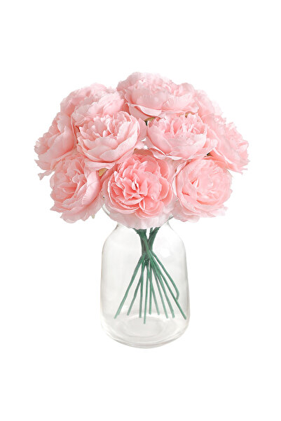 Choice Pink 20CM 6Pcs Artificial Silk Blue Peony Flowers With Stems Fake Peon...