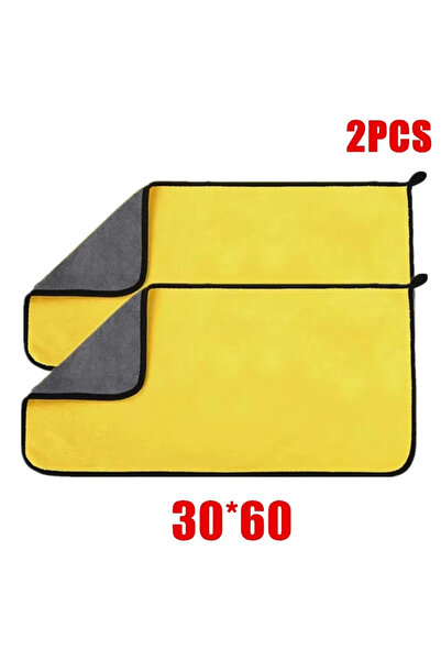 Choice9 2pcs 30X60cm Double Layer Wash Cloth Microfiber Car Cleaning Towels 3...