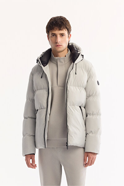Avva Men's Light Gray Hooded Water Repellent Windproof -5 ° C Durable Comfort...