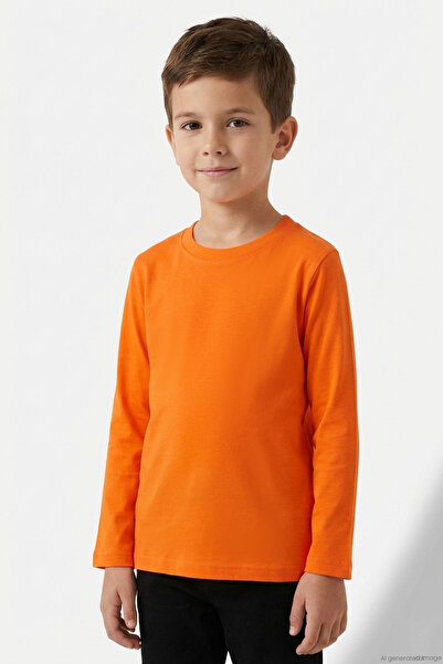 Breeze Boy's Long Sleeve T-Shirt Basic 4-8 Years, Orange