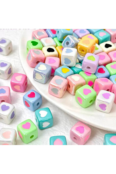 Choice1 20PC Random style Four-Sided Oil-Dripping Love Colored Squares with H...