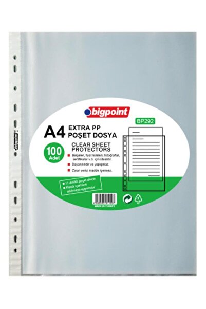 Bigpoint Pachet de 100 de pungi A4 Extra PP pentru documente