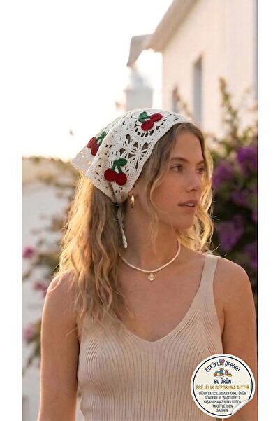 destini Women's Knitted Bandana Hair Bandana Waist Bandana Granny Square Bandana