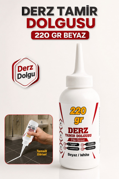 NZB BEYAZ Hazır Derz Dolgu Fayans Seramik Mermer Yer Zemin için Tamir Yenilem...