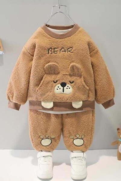 Bubito Winter Sweet Plush Bottom-Top 2-Piece Set Brown