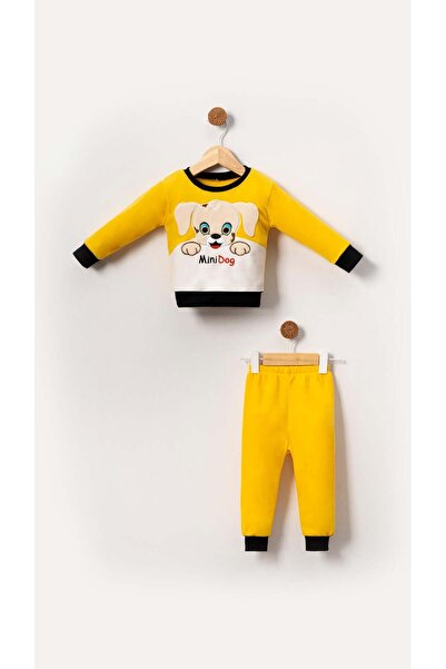 Bubito Baby Boys & Kids Fleece Winter Bottom Top Set with Mini Dog Dog Image-...