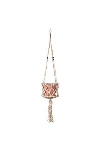 BAMI NETWORK Suport ghiveci macrame suspendabil bej 110cm balcon gradina