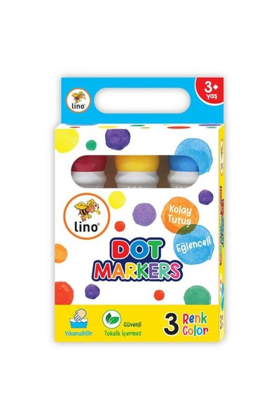 Lino Dot Marker 3lü Yıkanabilir Boya Kalemi