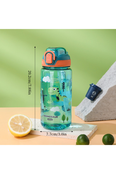 Choice 600ml Green 600ml Cartoon Animal Water Bottle Portable Safety Lock Cut...