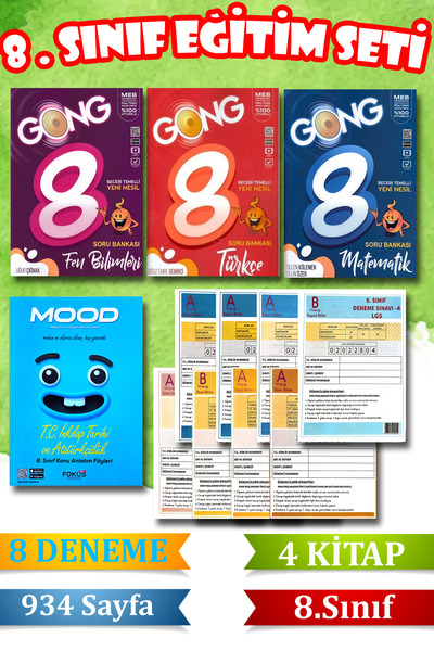 Harika Kitap 8. Sınıf LGS Eğitim Seti - 5 Kitap + 8 Deneme - 900 Sayfa - Mate...