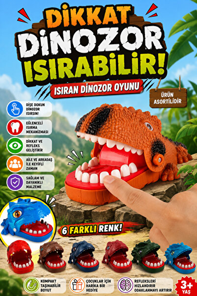 craftivio لعبة صندوق الديناصور الذي يعض الأصابع - لعبة عائلية ممتعة لتطوير رد...