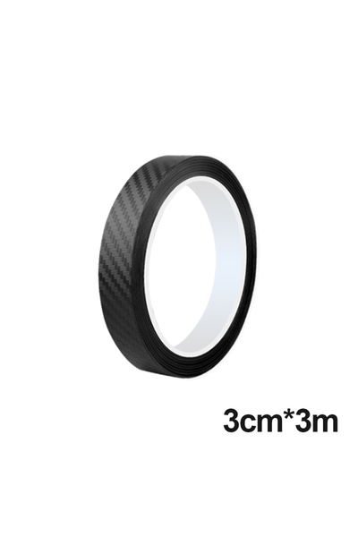 Choice1 3cmx3m SEAMETAL Carbon Fiber Sticker Car Door Sill Protector Film Aut...
