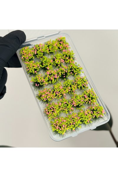 Choice3 Peach PinK 24pc Miniature Realistic Grass Clumps, Mini Grass Clumps, ...