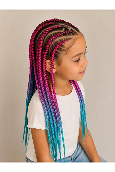 Eva Peruk Afrika Örgüsü Rasta Ve Box Braid Için Sentetik Saç 100 Gram - Renkl...