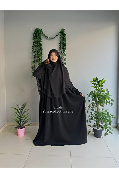 Yüsra Collection Erva Abaya and Shadowed Soufflé 2-Piece Set