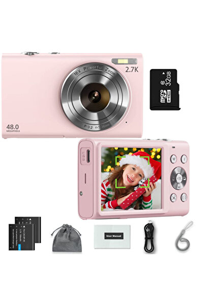 Choice P-32G Card 4K Digital Camera Autofocus Vlogging Camera HD 48MP with 2....