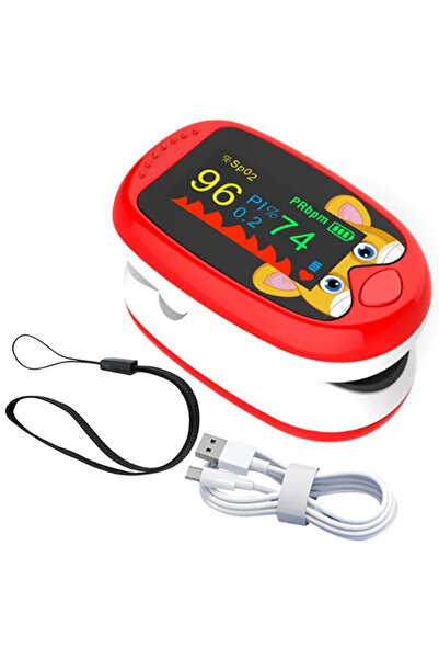 Choice Red Oximeter USB Pediatric Oximeter Finger Blood Oxygen Monitor for Ch...