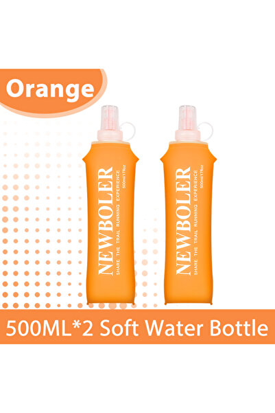Choice BOT200-500-ORA-2 150/250/500ml Water Bottle TPU Folding Soft Flask Out...