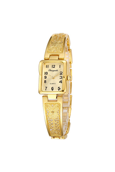 Choice Gold Top Brand Luxury Gold Sliver Square Quartz Metal Bracelet Wrist W...