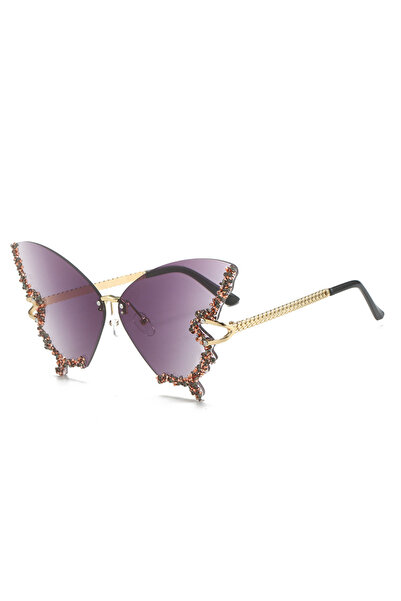 Choice Gold Gray Luxury Party Sunglasses Women Butterfly Diamond Rhinestones ...