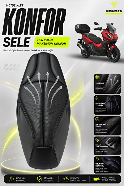 SULAITE Motosiklet Konfor Sele Kılıfı KYMCO KRV 200 Uyumlu Visco Süngerli Sel...