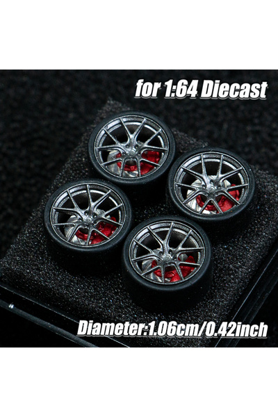 Choice7 BBS RI D Grey 1:64 Scale Model Car Wheels Rims 4pcs 1Set 3D Printed R...