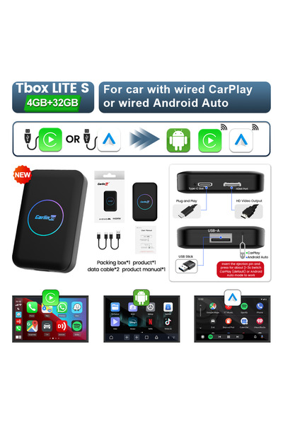 choice2 CarlinKit Genuine LITE S 32GB New CarlinKit 5-In-1 Lite S Android TV ...