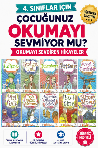 5 Renk Yayınları 4 .Sınıf Okumayı Sevdiren 10 lu Hikaye Seti -4 (64 sayfa)