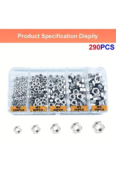 Choice 290PCS 290pcs M2 M3 M4 M5 M6 nickel plated hexagonal bolts and nuts, s...