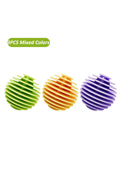 Choice 3PCS Mixed Colors 3PCS Reusable Magic Laundry Balls TPR Soft Anti-wind...