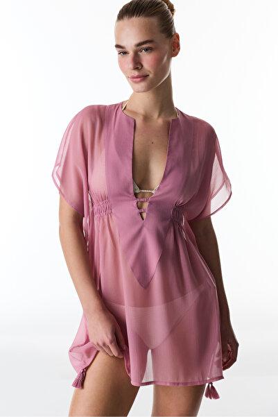 Penti Caftan de bază roz trandafiriu