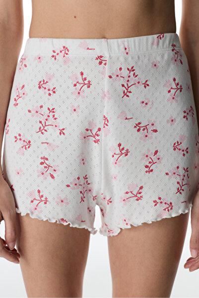 Penti Růžové šortky s květinovým vzorem Blossom Pointel, pyžamové kalhoty
