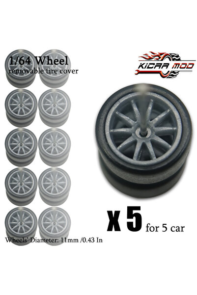 Choice6 RLCSS046 1/64 Wheels with Detachable Slick Tires Ten Spokes for Toy M...