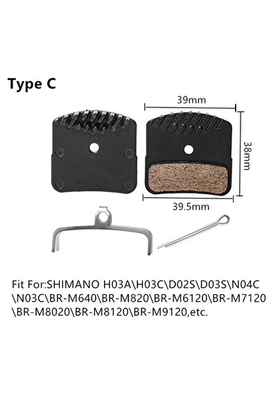 Choice C For H03A Bicycle Ceramic Disc Brake Pads Cooling Fins Ice Tech For S...