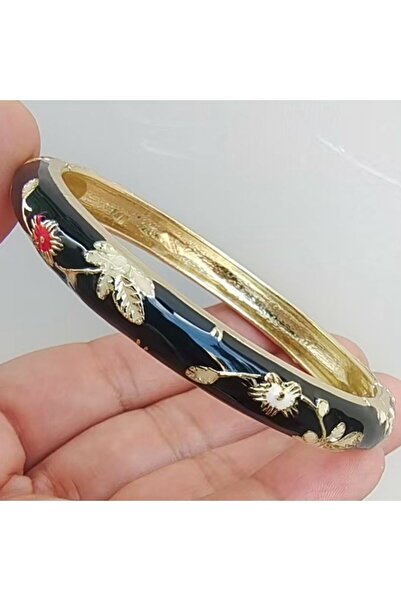 Choice3 58-60mm Antique Gold Plated Enamel Chinese Cloisonne Bracelet Double ...