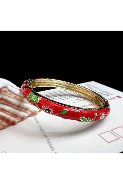Choice16 58-60mm Silver Plated Enamel Chinese Cloisonne Bracelet Double Bangl...