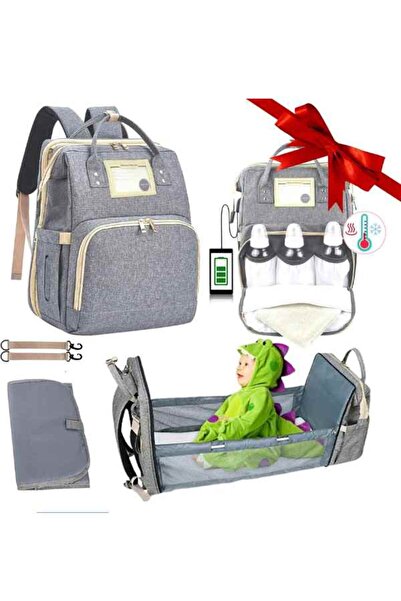 Generic 3-in-1 diaper backpack with foldable crib, waterproof design, large s...