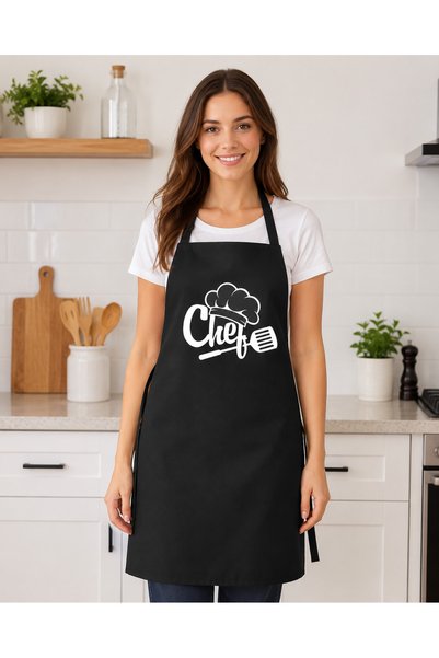 Magiclady Black Waterproof Chef Cooking Kitchen Apron – Dishwashing and Food Preparation Apron