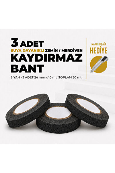 UniTape Suya Dayanıklı Merdiven/Zemin Kaydırmaz Bant - Siyah - 24 mm × 10 mt ...