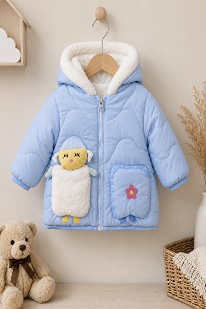 DeKuBaby Cute Lamb Figured Plush Fur Hooded Fur Winter Baby-Child Coat
