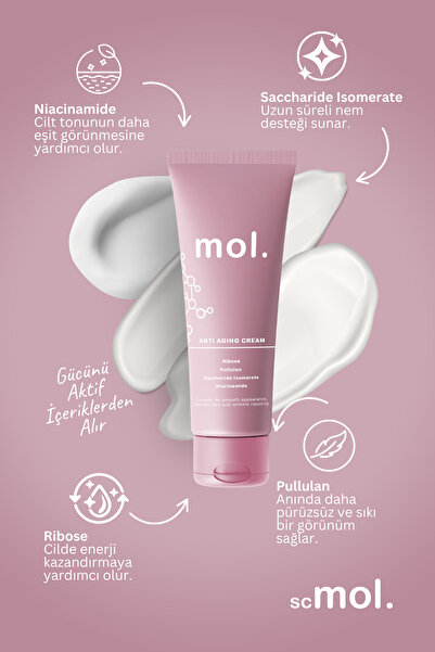 mol. Kırışıklık Karşıtı Anti Aging Yüz Kremi Sıkılaştırıcı Nemlendirici – 75 ml