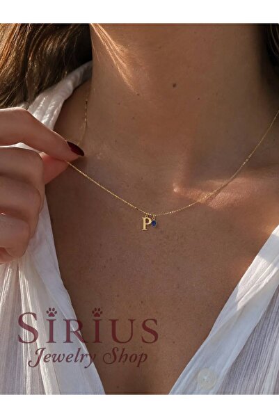 sirius jewelry 925 Gümüş | Doğum Taşlı Harf Kolye