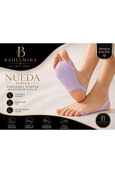 VENTURA STORE Nueda Serisi GÖRÜNMEZ Lila Rengi Çorap-Silikon destekli kaydırm...