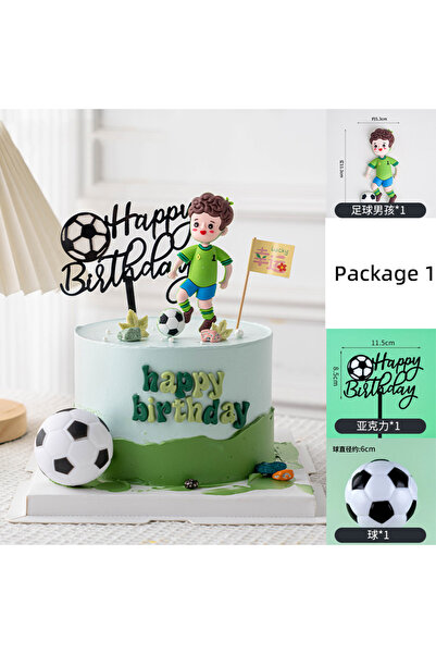 Choice28 3PCS Set Football Boy Cake Decoration Football Field Player Doll Cup...